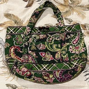 Vera Bradley Bitty Betsy Chelsea Green Pattern Tote Bag Mini Purse Retired